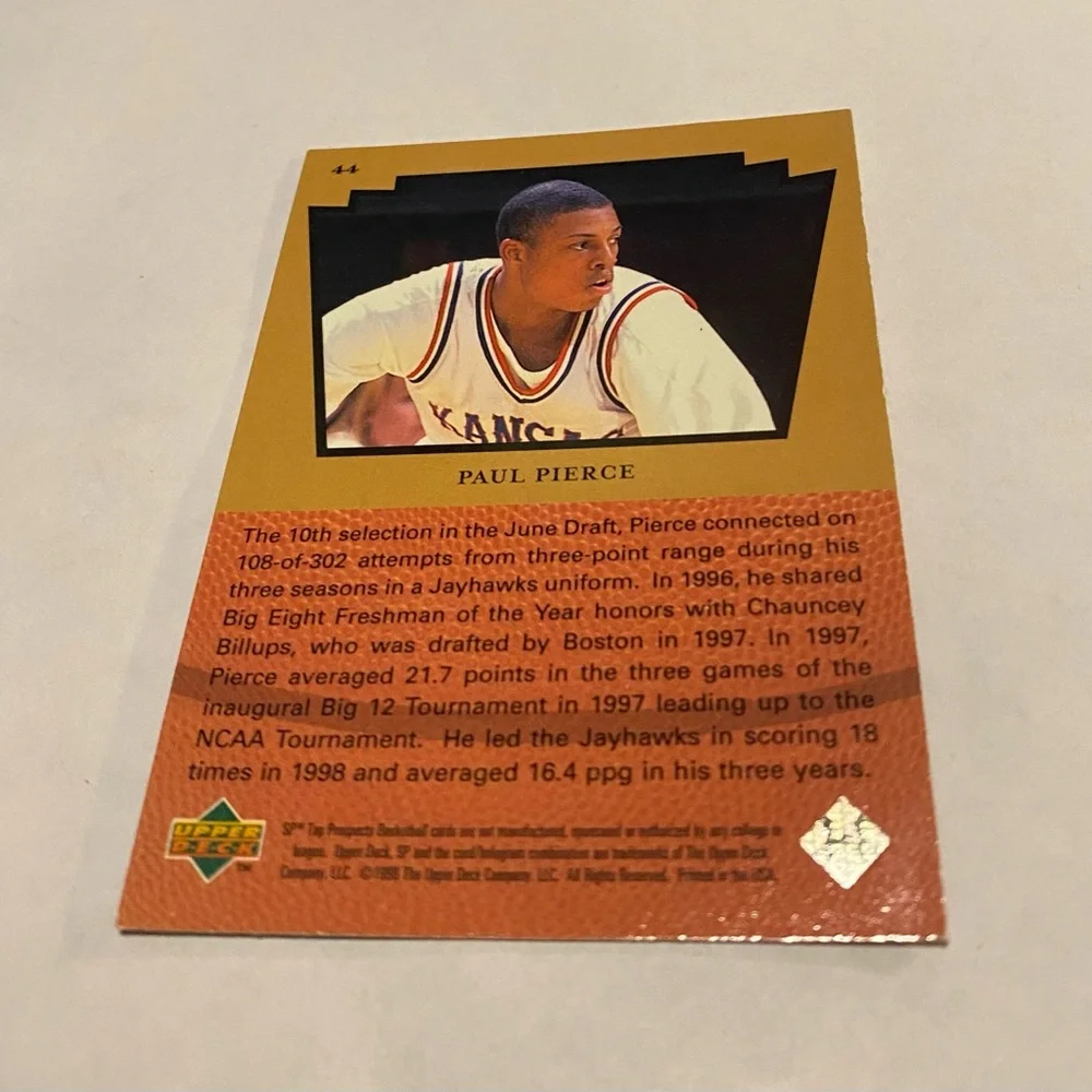 1998 Upper Deck Basketball Card SP paul pierce